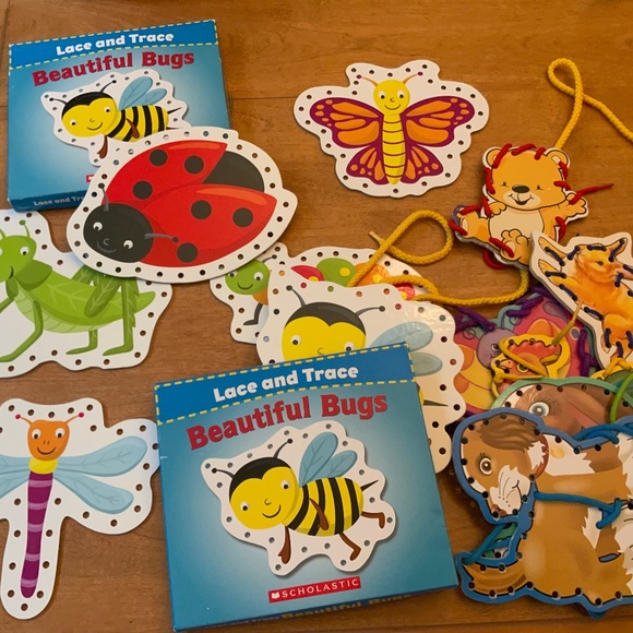 Scholastic Learning LACING CARDS ARTS & CRAFTS ACTIVITY KIT SET teacher/OT/Class - Picture 1 of 3